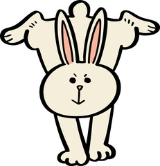 hand drawn cute cartoon character of a rabbit.