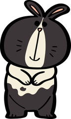 hand drawn cute cartoon character of a rabbit.