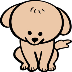 hand drawn cute cartoon character of a dog.