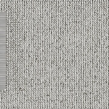 Zig zag patterns and parallel lines weaving across the square, energetic and modern
