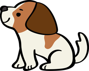 hand drawn cute cartoon character of a dog.