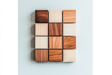 Obraz premium Colorful wooden squares arranged in a grid