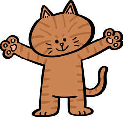 hand drawn cute cartoon character of a cat.