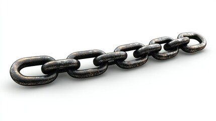 Obraz premium Metallic Chain Link on White Background for Industrial Use