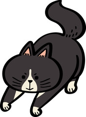 hand drawn cute cartoon character of a cat.