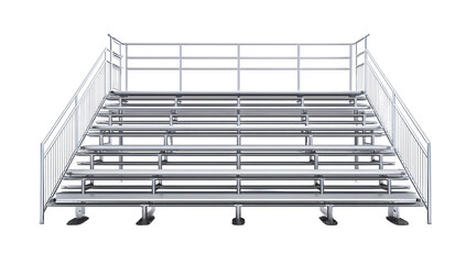 Empty bleachers with a clear view, isolated on a transparent background
