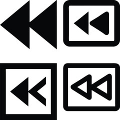 Rewind icon Vector Silhoette Bundle Set Collection