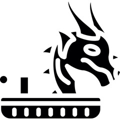 Dragon Boat Glyph Icon
