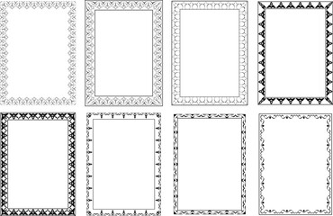 vector frames black on a white background