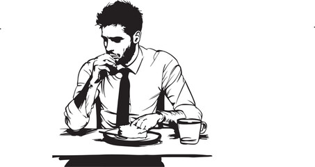 businessman having lunch