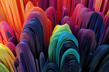 Obraz premium vibrant hues intermingle, creating sense of joy, excitement and clarity in this abstract design, showcasing mental spectrum with colorful dimension