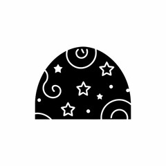 creative details Starry night sky icon Vector Illustration