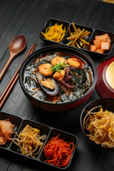 Hot and delicious soup with spices