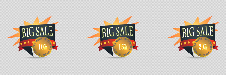 Set of labels and stickers sale. Vector illustration