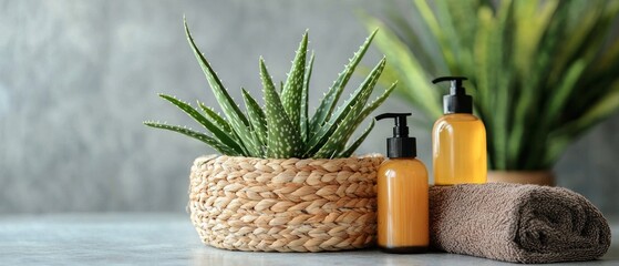 Spa Day Essentials: Aloe Vera, Natural Skincare Products, and Relaxing Ambiance