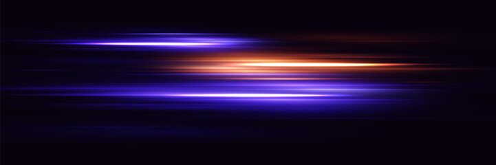 Glowing speed effect. Abstract rays of movement and speed.