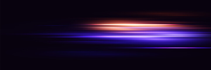 Glowing speed effect. Abstract rays of movement and speed.