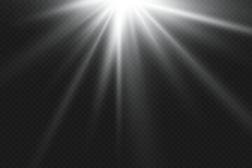 Obraz premium White glowing light rays. On a transparent background.