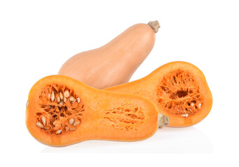 butternut squash isolated on white background.