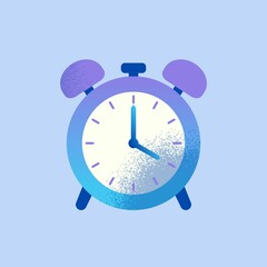 alarm clock on blue background
