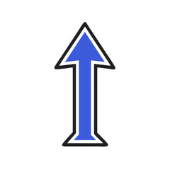 Straight upward arrow icon in blue and black outline style