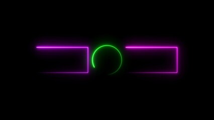 Glowing frame layout with circle animation.