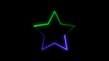 Obraz premium abstract glowing star shape outline illustration on dark background.