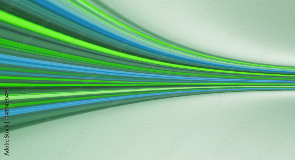 Aufkleber abstract background showing green and blue lines curving across a light gradient background space