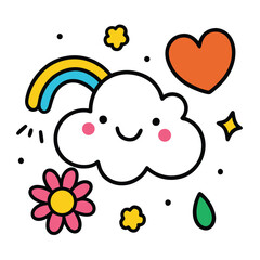 vector illustration of a cartoon rain
