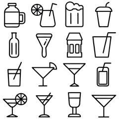 set of drink icons