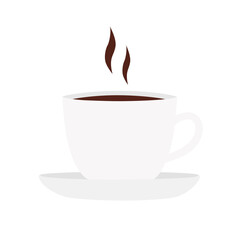 a cup of hot coffee vector illustration