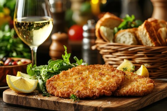 Crispy Breaded Cutlets with Lemon and White Wine