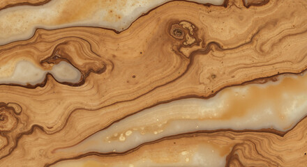 Epoxy resin texture with creamy caramel wood grain effect