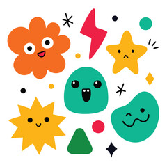 set of funny cartoon animals