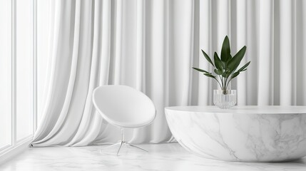 Sleek Office Minimalism: Sunlit Workspace with Design Aesthetics Design
