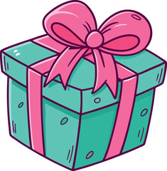 Detailed Wrapped Gift Box with Ribbon Bow Vector Illustration - Perfect for Celebrations and Festive Design Projects