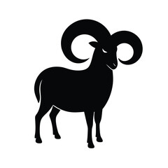 Powerful Black Silhouette of a Ram