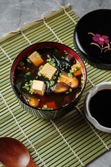 Hot and delicious soup with spices