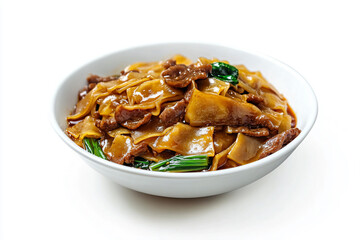 a bowl of food with meat and noodles