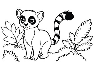 Cute cartoon vector illustration of a funny mammal animal squirrel drawing