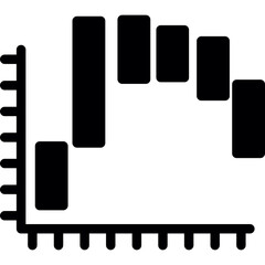 Waterfall Chart Glyph Icon