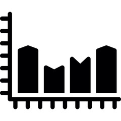 3D Bar Chart Glyph Icon