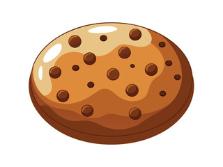A delightful chocolate chip cookie vector illustration on white, a sweet dessert snack