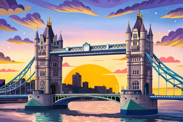 Obraz premium amazing tower bridge in london at sunset time London UK March