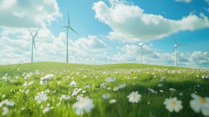 Wind farms on the grassland