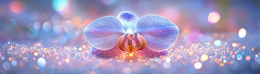 Beautiful Orchid in Soft Focus, Bokeh Background, Floral Image