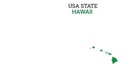 Hawaii map of USA state. Hawaii map vector illustration. Hawaii vector map on white background.