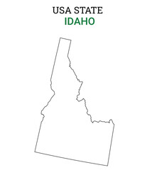 Idaho map of USA state. Idaho map vector illustration. Idaho vector map on white background.