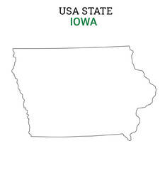 Iowa map of USA state. Iowa map vector illustration. Iowa vector map on white background.
