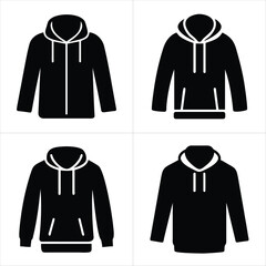 black hoodie icon set
